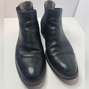 Men's Aston Grey Black Leather Ankle Boots Size 10